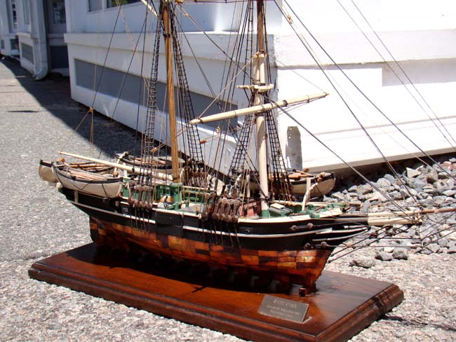A model of the 19th century Whaling Brig "Kate Cory"